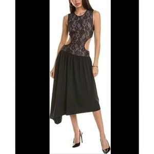 NEW WeWoreWhat Elegant Black Lace Cutout Dress M